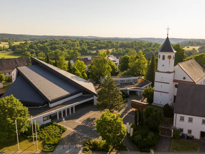 Ein Bild der Kirchen von oben